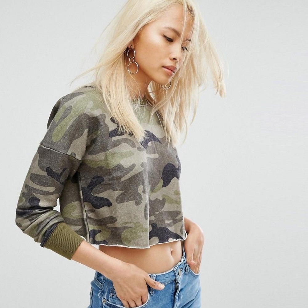 ASOS Arrive Cropped Raw Edged Sweatshirt